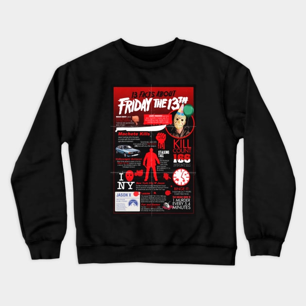 13 Facts about Friday the 13th Crewneck Sweatshirt by UnlovelyFrankenstein